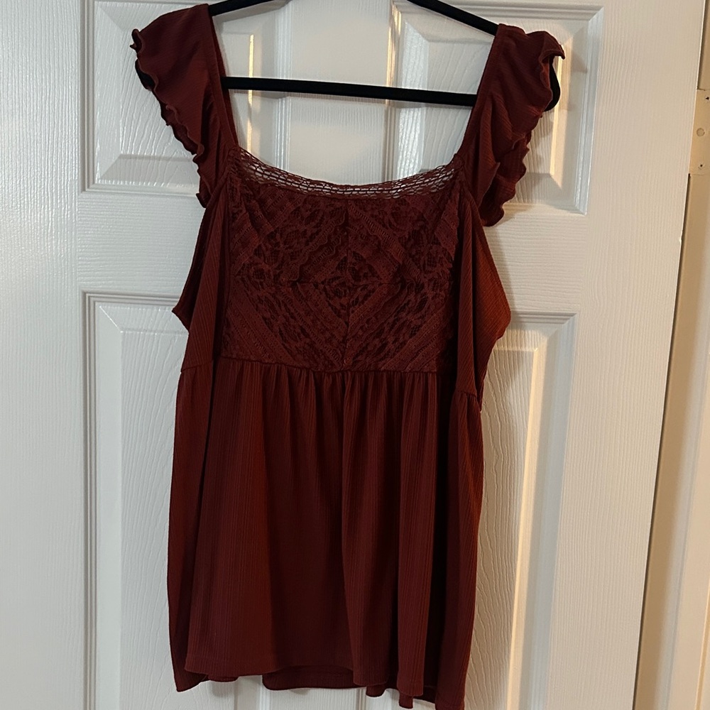 Torrid Burgundy Lace Tank